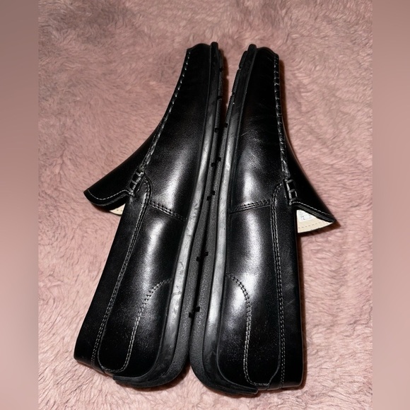 NWOT Ecco men’s black leather slip on loafers 40 6 office business casual - Picture 4 of 12